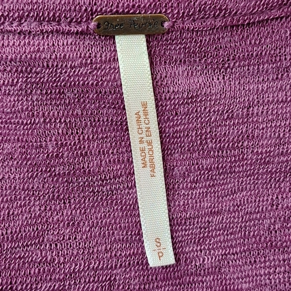 Free People Raspberry Jam Justyna Boho Coquette Long Sleeve Babydoll Top Size S - Picture 12 of 15